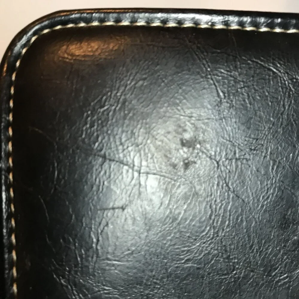 Black Leather Planner Organizer with Snap Closure